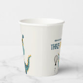 Dinosaur Trex Drie Rex 3e Verjaardagsfeest Papieren Bekers (Rechts)