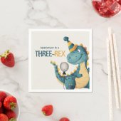 Dinosaur Trex Drie Rex 3e Verjaardagsfeest Servet (Insitu)