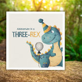 Dinosaur Trex Drie Rex 3e Verjaardagsfeest Servet