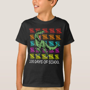 Dinosaur Trex Happy 100e dag van schooljongens Kin T-shirt
