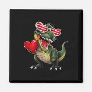 Dinosaur Trex Holding Heart Wearing Sungel Valenti Magneet