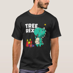 Dinosaur Trex kerstboom Rex Cute Pajama Boys T-shirt