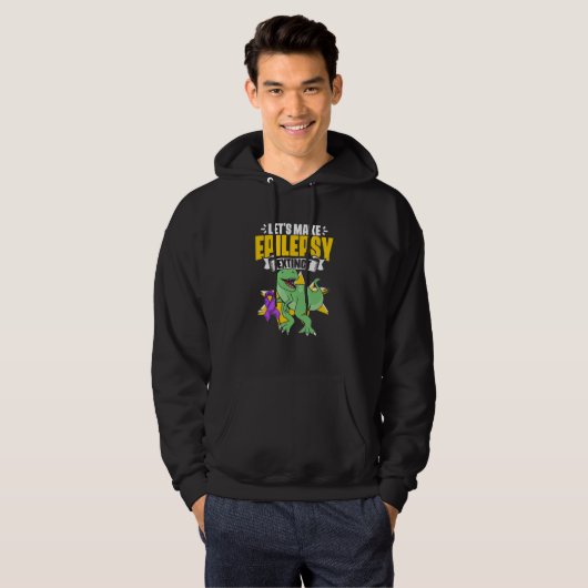 Dinosaur Trex Support Epilepsy Survivor Epilepsy A Hoodie (Voorkant volledig)