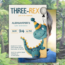 Dinosaur Trex Three Rex 3rd Birthday Party Foto
