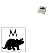 Dinosaur Triceratop Dino Cute Kind Monogram Initia Rubberstempel (Gestempeld)
