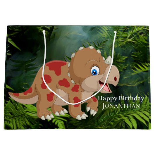 Dinosaur Triceratops Groot Cadeauzakje (Voorkant)