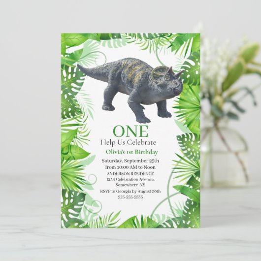 Dinosaur Triceratops Kaart (Staand voorkant)