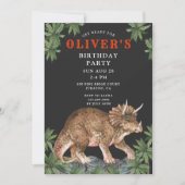 Dinosaur Triceratops Kind Birthday Party Kaart (Voorkant)