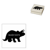 Dinosaur Triceratops Leuke Dino Kind Naam Rubberstempel (Gestempeld)