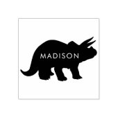 Dinosaur Triceratops Leuke Dino Kind Naam Rubberstempel (Afrduk)