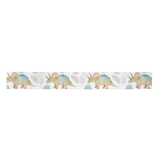Dinosaur Triceratops Party Ribbon Satijnen Lint (Voorkant)