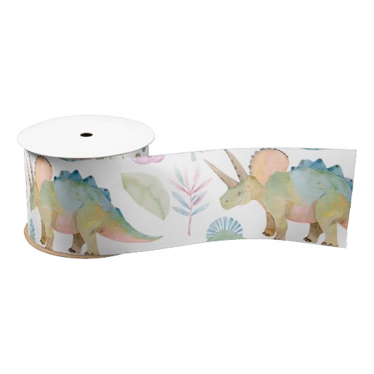 Dinosaur Triceratops Party Ribbon Satijnen Lint (Spoel)