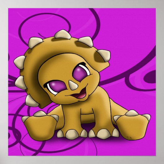 Dinosaur Triceratops Poster (Voorkant)