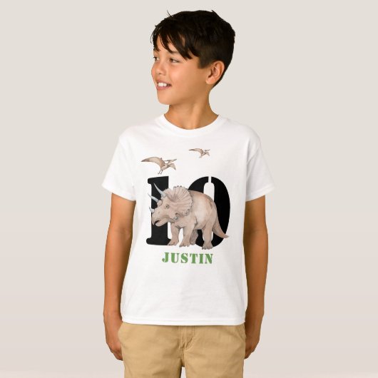 Dinosaur Triceratops T-Shirt (Voorkant volledig)