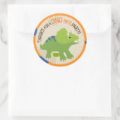 Dinosaur Triceratops Verjaardag Cupcake Topper Lab Ronde Sticker (Tas)
