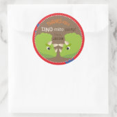 Dinosaur Triceratops Verjaardag Cupcake Topper Lab Ronde Sticker (Tas)