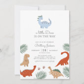 Dinosaur Tropical Baby shower Invitation Kaart (Voorkant)