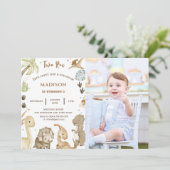 Dinosaur Twee Rex 2e Verjaardagsfeestje Kaart (Staand voorkant)