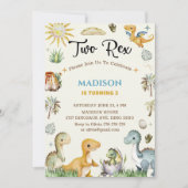 Dinosaur Twee Rex Jongen Kaart (Voorkant)