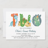 Dinosaur Tweede verjaardag Kaart (Voorkant)