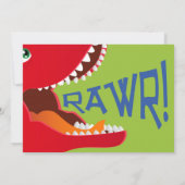 Dinosaur tweede verjaardag uitnodiging Kaart (Achterkant)