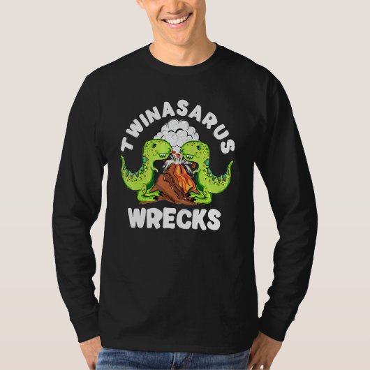 Dinosaur Twin Brothers Twinasaurus Wrecks T-Rex Vo T-shirt (Voorkant)