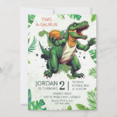 Dinosaur Two-A-Saurus 2e verjaardag Kaart (Voorkant)