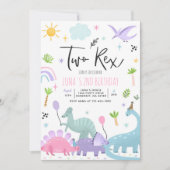 Dinosaur Two Rex 2de verjaardag Kaart (Voorkant)