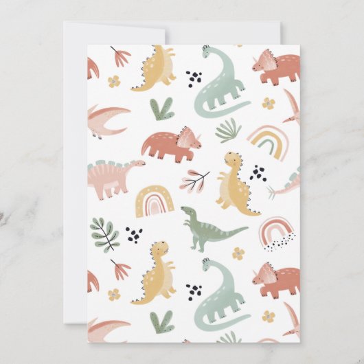 Dinosaur Two Rex 2de verjaardag Kaart (Achterkant)