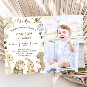 Dinosaur Two Rex 2de verjaardag Kaart