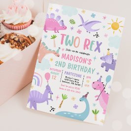 Dinosaur Two Rex 2de verjaardag Kaart