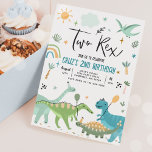 Dinosaur Two Rex 2de verjaardag Kaart<br><div class="desc">Dinosaur Two Rex 2e verjaardag Uitnodiging Alle design zijn © PIXEL PERFECTION PARTY LTD</div>
