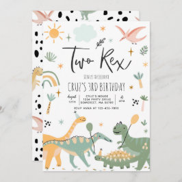 Dinosaur Two Rex 2de verjaardag Kaart