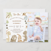 Dinosaur Two Rex 2de verjaardagsfeestje Kaart (Voorkant)