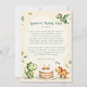 Dinosaur Two-Rex Bedankt Verjaardag Kaart (Voorkant)