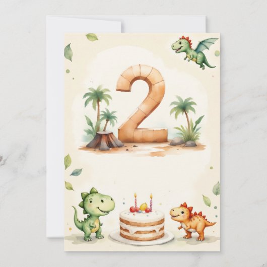 Dinosaur Two-Rex Bedankt Verjaardag Kaart (Achterkant)