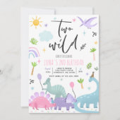 Dinosaur Two Wild 2e verjaardag Partij Kaart (Voorkant)