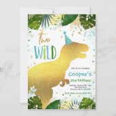 Dinosaur Two Wild Birthday Boy Dinosaur Birthday Kaart (Voorkant)