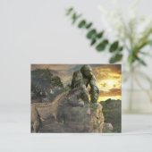 Dinosaur Tyrannosaurus Gorilla Fantasy Scene Briefkaart (Staand voorkant)