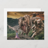 Dinosaur Tyrannosaurus Gorilla Fantasy Scene Briefkaart (Voorkant / Achterkant)