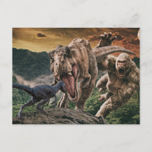 Dinosaur Tyrannosaurus Gorilla Velociraptor Briefkaart