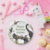 Dinosaur Tyrannosaurus Raptor Happy Birthday Papieren Bordje (Feest)