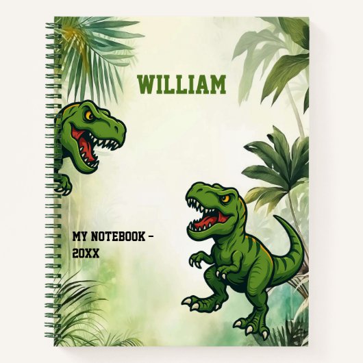 Dinosaur Tyrannosaurus Rex oerwoud Notitieboek (Voorkant)