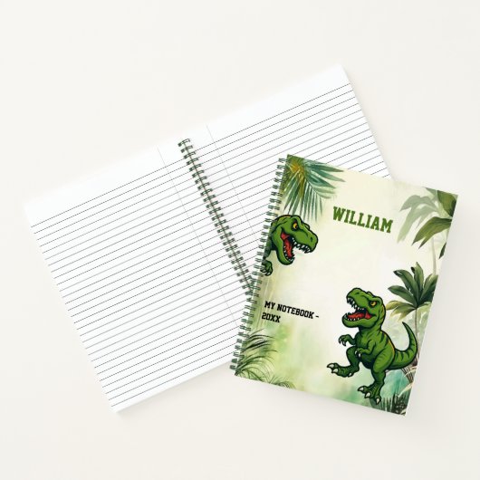 Dinosaur Tyrannosaurus Rex oerwoud Notitieboek (Binnen)