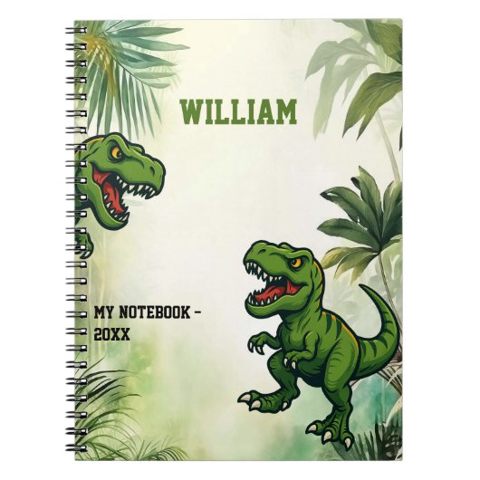 Dinosaur Tyrannosaurus Rex oerwoud Notitieboek (Voorkant)