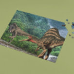 Dinosaur Tyrannosaurus Spinosaurus Legpuzzel<br><div class="desc">Dit ontwerp kan worden gepersonaliseerd door de Edit optie van het Ontwerp te kiezen. Je kunt ook overdragen naar andere objecten. Neem contact met me op via colorflowcreations@gmail.com of gebruik de chatoptie bovenaan de pagina als u dit ontwerp op een ander product wilt plaatsen of hulp nodig hebt. Bekijk meer...</div>