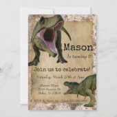 Dinosaur Tyrannosaurus T-Rex Child Birthday Kaart (Voorkant)