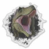 Dinosaur Tyrannosaurus T-rex Hole Rip Sticker (Voorkant)