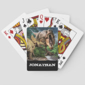 Dinosaur Tyrannosaurus Triceratops Attack Pokerkaarten (Achterkant)