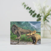 Dinosaur Tyrannosaurus Triceratops Briefkaart (Staand voorkant)